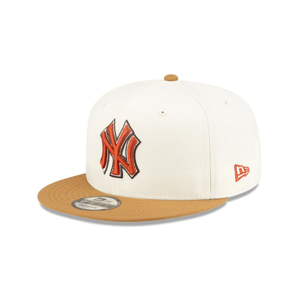 GORRA NEW ERA NEW YORK YANKEES 9FIFTY BLANCA LOGO NARANJADO