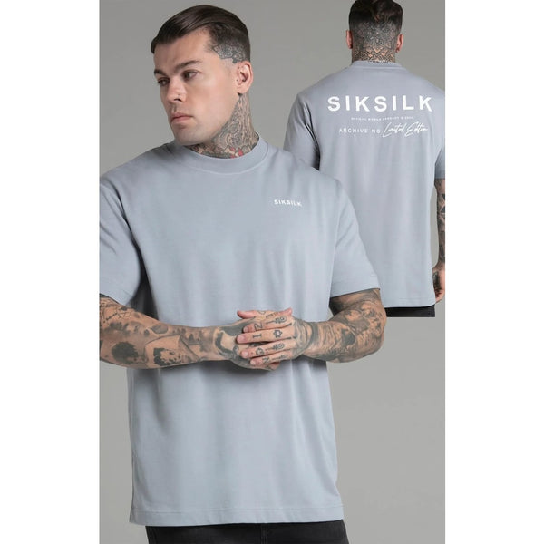 CAMISETA SIKSILK LIMITED EDITION GRIS OVERSIZE TALLA M