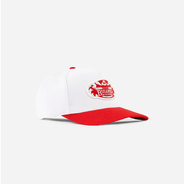 GORRA BULLISH BLANCA LOGO ROJO OASIS