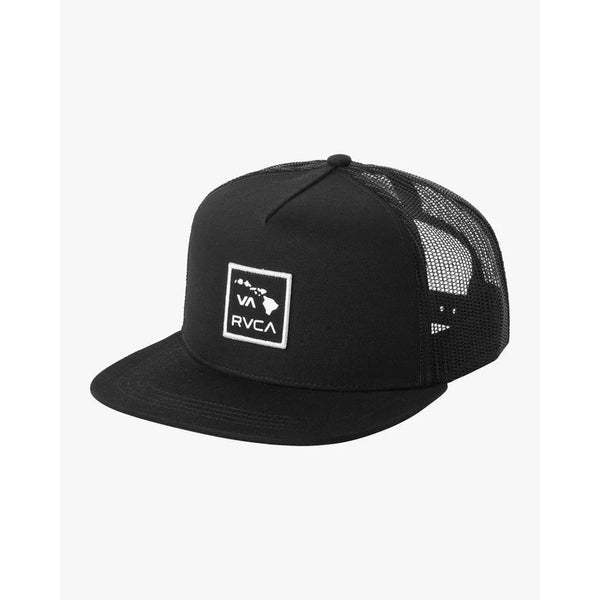 GORRA RVCA NEGRA LOGO NEGRO ISLAND PATCH TRUCKER