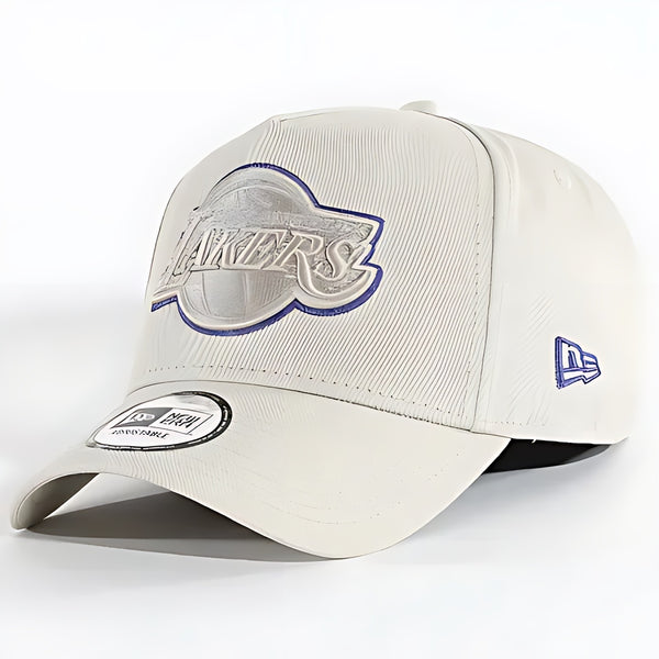 GORRA NEW ERA LOS ANGELES LAKERS 9FORTY A FRAME BEIGE LOGO BEIGE-MORADO